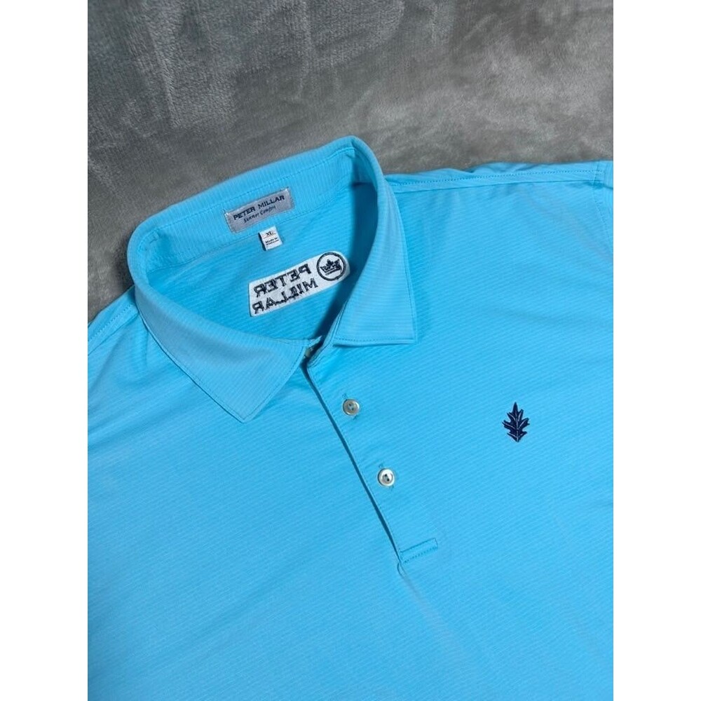 Peter Millar Golf Shirt Men XL Extra Large Turquoise Performance Polo Casual